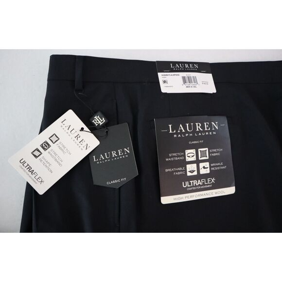 Lauren Ralph Lauren Men's Sz 48x30 Black UltraFlex Wool Blend Dress Pants - Picture 5 of 7